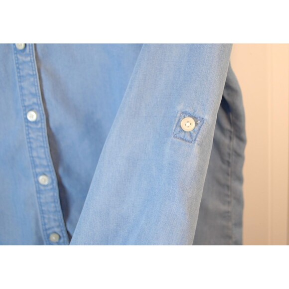 LOFT Button Down Chambray Blouse Women's Top Size S - Picture 6 of 8